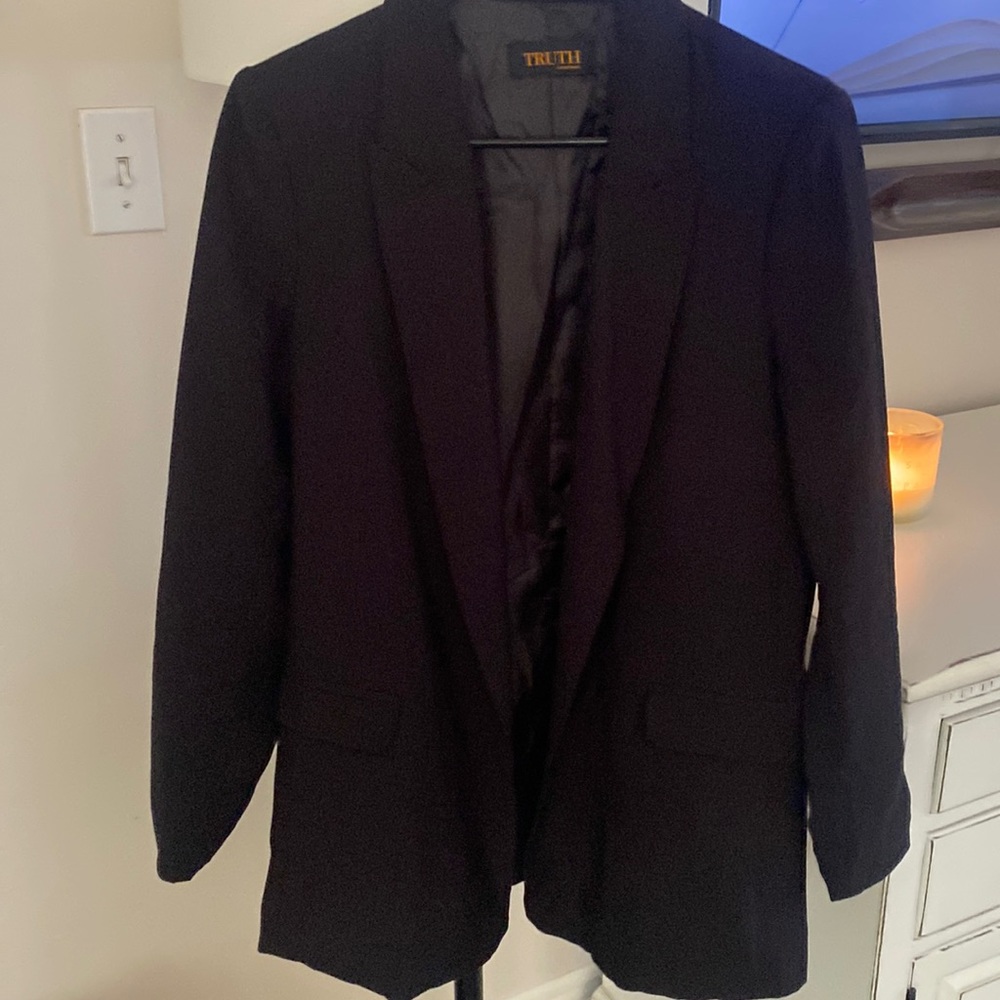 Oversized black simple blazer